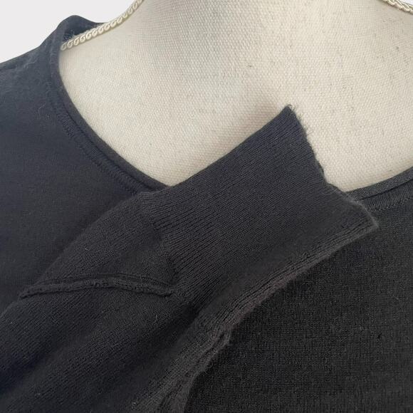 Joie Sweater Scoop Neck Long Sleeve Handkerchief Hem Black Wool Size Small - Picture 4 of 8